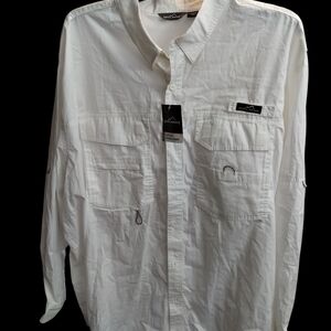 Eddie Bauer White Cotton Fishing Shirt